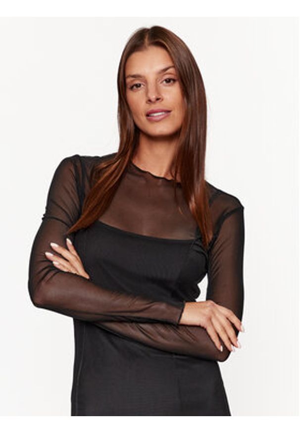 Brave Soul Sukienka codzienna LDRJ-225DAISIE Czarny Regular Fit. Okazja: na co dzień. Kolor: czarny. Materiał: syntetyk. Typ sukienki: proste. Styl: casual