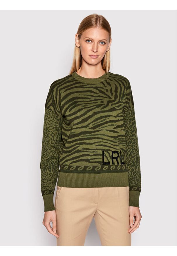 Lauren Ralph Lauren Sweter 200872086001 Zielony Regular Fit. Kolor: zielony. Materiał: bawełna