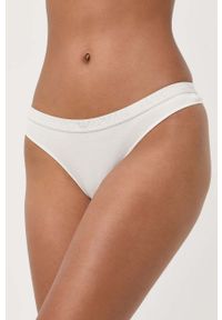 Emporio Armani Underwear stringi 2-pack kolor beżowy. Kolor: beżowy. Materiał: materiał #1