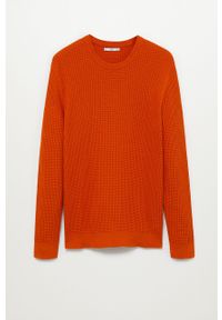 Mango Man - Sweter ROSE. Okazja: na co dzień. Kolor: pomarańczowy. Materiał: bawełna, materiał, dzianina, ze splotem. Długość rękawa: długi rękaw. Długość: długie. Wzór: gładki. Styl: casual #4