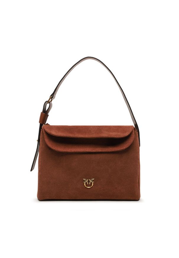 Pinko Torebka Leaf Hobo Classic AI 23-24 PLTT 101442 A0F6 Brązowy. Kolor: brązowy. Materiał: zamszowe, skórzane