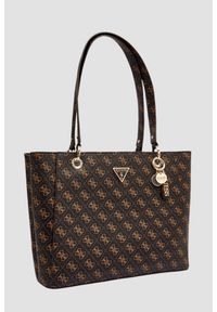 Guess - GUESS Brązowa damska shopperka logowana Noelle Tote. Kolor: brązowy. Materiał: skórzane #4