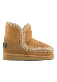 Mou - MOU ESKIMO 18 GLITTER LOGO Śniegowce damskie. Kolor: brązowy. Materiał: materiał, wełna, zamsz. Szerokość cholewki: normalna. Sezon: zima. Styl: boho, elegancki #1