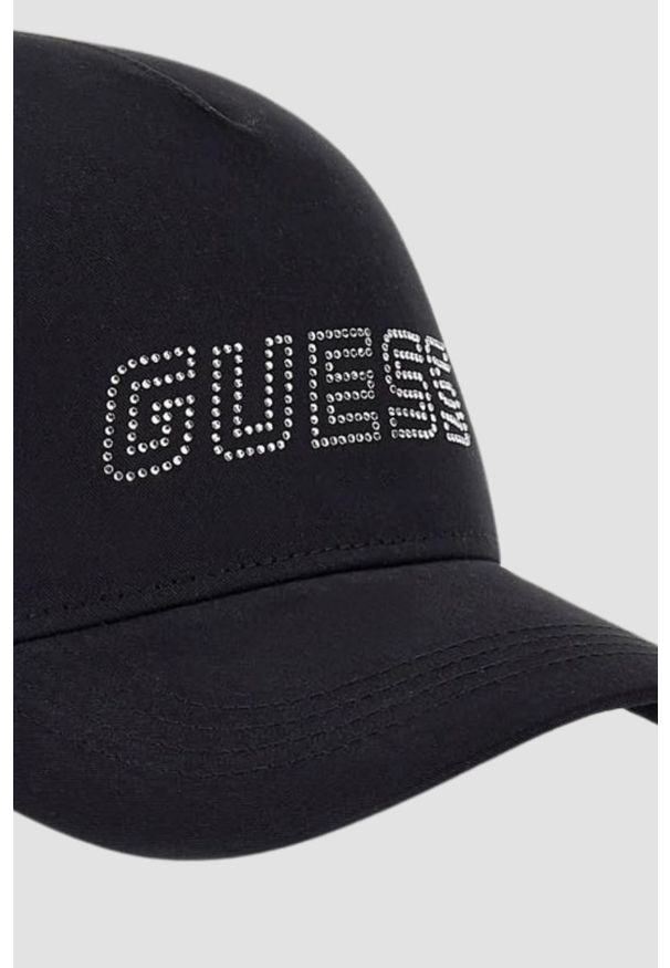 Guess - GUESS Czarna damska czapka z daszkiem. Kolor: czarny