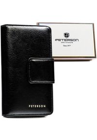 Portfel damski Peterson PTN 008-HF czarny. Kolor: czarny. Materiał: skóra ekologiczna