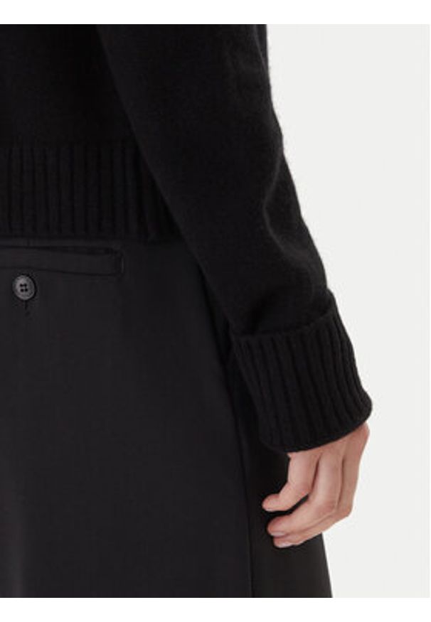 KAOS Sweter RI1KT018 0001 Czarny Regular Fit. Kolor: czarny. Materiał: wełna