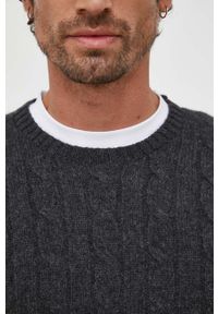 Polo Ralph Lauren sweter kaszmirowy męski kolor szary. Typ kołnierza: polo. Kolor: szary. Materiał: kaszmir. Styl: klasyczny #2
