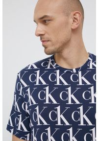 Calvin Klein Underwear T-shirt piżamowy kolor granatowy gładka. Kolor: niebieski. Materiał: dzianina. Wzór: gładki