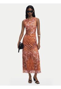 Desigual Sukienka koktajlowa Lua 25WWVK26 Pomarańczowy Slim Fit. Kolor: pomarańczowy. Materiał: syntetyk. Styl: wizytowy #1