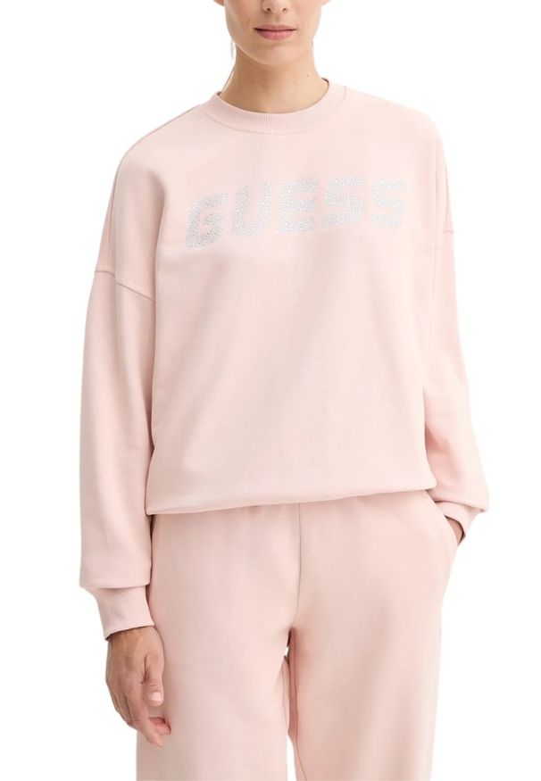 Guess - GUESS Różowa damska bluza Primula, Rozmiar XL. Kolor: różowy