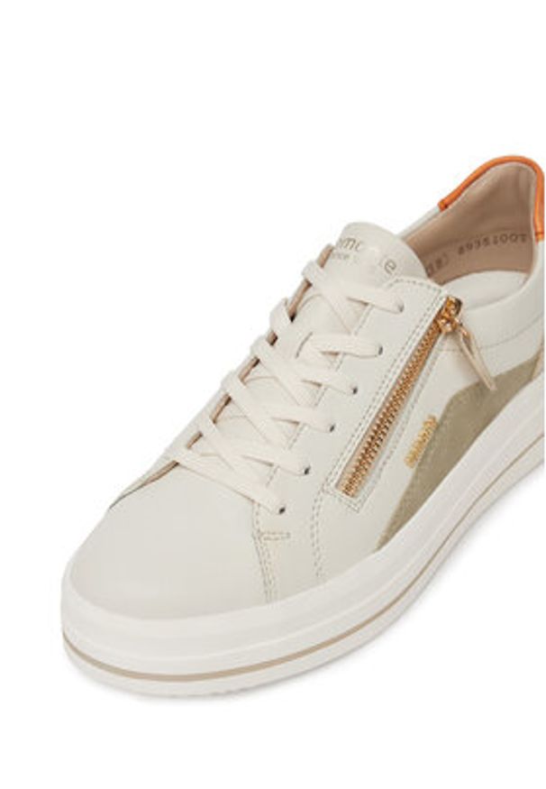 Remonte Sneakersy D1C01-81 Beżowy. Kolor: beżowy. Materiał: skóra