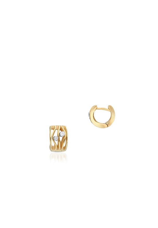 W.KRUK RABAT Kolczyki Złote - złoto 750, Brylant 0,10ct - ZMM/KB+09. Materiał: złote. Kolor: złoty. Kamień szlachetny: brylant