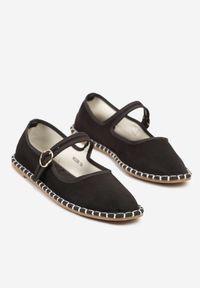 Born2be - Czarne Balerinki Espadryle z Paskiem Ozdobione Przeszyciami Firaniere. Okazja: na co dzień. Zapięcie: pasek. Kolor: czarny. Wzór: aplikacja. Sezon: lato. Styl: casual #5