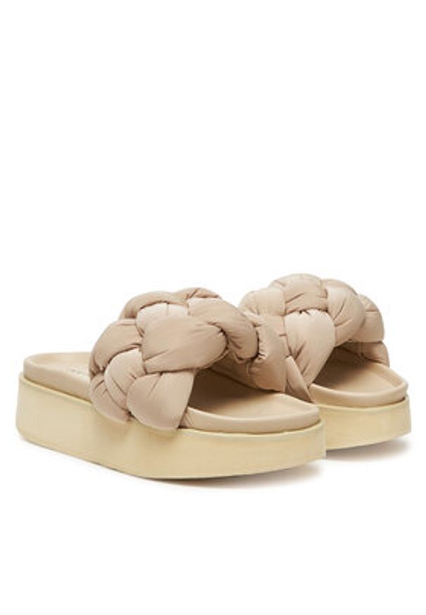 Inuikii Klapki Puffer Braided 70103-177 Beżowy. Kolor: beżowy. Materiał: materiał
