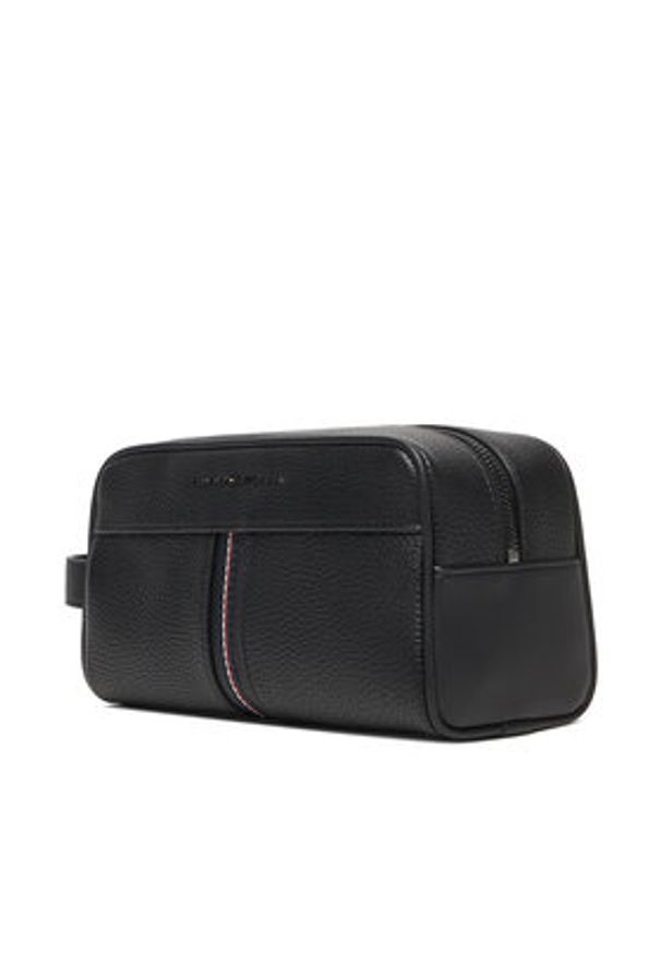 TOMMY HILFIGER - Tommy Hilfiger Kosmetyczka Th Central Washbag AM0AM14172 Czarny. Kolor: czarny. Materiał: skóra