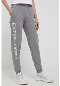 EA7 Emporio Armani Spodnie 8NTP85.TJCQZ damskie kolor szary gładkie. Kolor: szary. Materiał: dzianina. Wzór: gładki #4