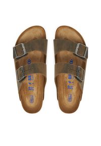 Birkenstock Klapki Arizona Sfb 1019377 Khaki. Kolor: brązowy. Materiał: skóra #5