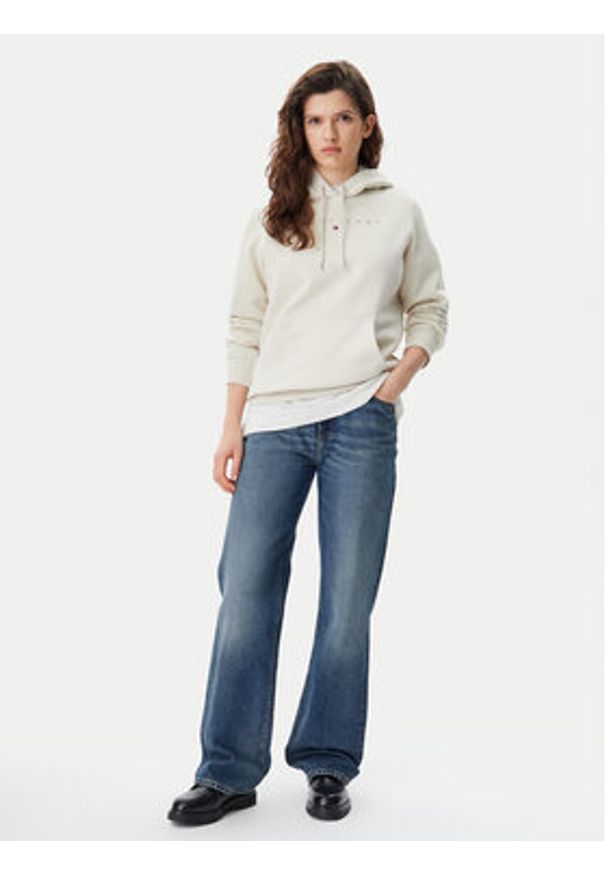 Tommy Jeans Bluza Tonal Linear DW0DW20304 Beżowy Regular Fit. Kolor: beżowy. Materiał: bawełna