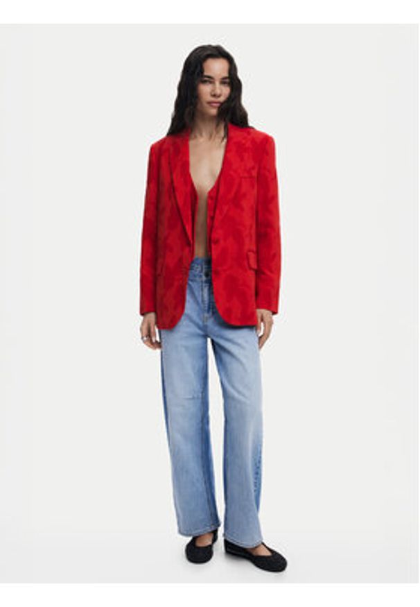 Desigual Marynarka Misuri 25SWEW18 Czerwony Regular Fit. Kolor: czerwony. Materiał: bawełna