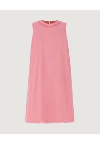 Marella - MARELLA - Różowa sukienka Jessy. Kolor: różowy, wielokolorowy, fioletowy. Materiał: bawełna, len. Wzór: aplikacja. Typ sukienki: proste, rozkloszowane. Długość: mini #6