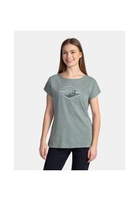 Damski bawełniany t-shirt Kilpi NELLIM-W. Kolor: zielony. Materiał: bawełna