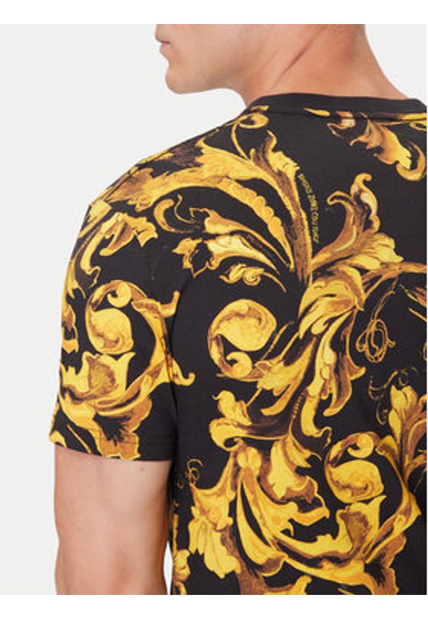 Versace Jeans Couture T-Shirt 79GAH6S0 JS515 Czarny Regular Fit. Kolor: czarny. Materiał: bawełna