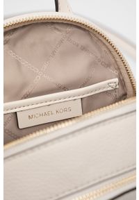 MICHAEL Michael Kors plecak skórzany 30S2LBNB0I damski kolor beżowy mały gładki. Kolor: beżowy. Materiał: skóra. Wzór: gładki #2