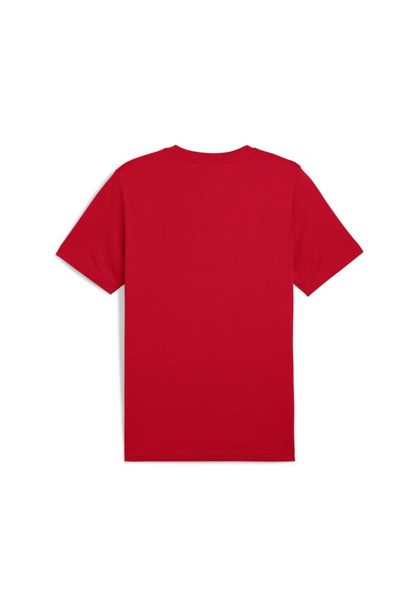 Puma - Męska koszulka Essentials z dwukolorowym logo No. 1 PUMA For All Time Red. Kolor: czerwony. Materiał: guma. Wzór: nadruk. Sport: fitness