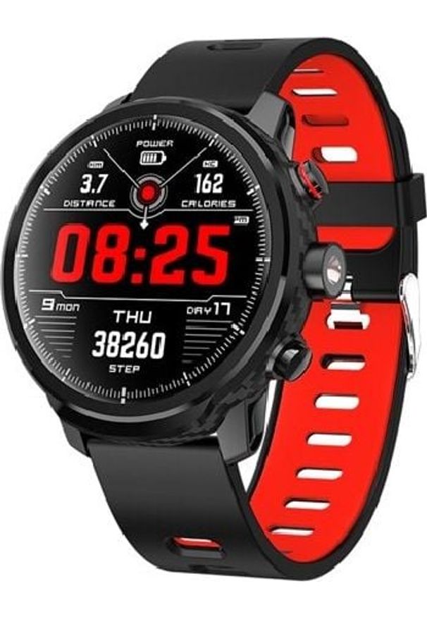 Smartwatch Frahs FL5 Czarno-czerwony. Rodzaj zegarka: smartwatch. Kolor: wielokolorowy, czarny, czerwony