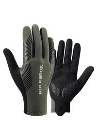 ROCKBROS - Rękawiczki rowerowe Rockbros wiosna/lato/jesień, pełne. Kolor: zielony. Sezon: wiosna, lato, jesień. Sport: kolarstwo
