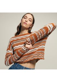 Reserved - Bawełniany sweter oversize - Wielobarwny. Materiał: bawełna
