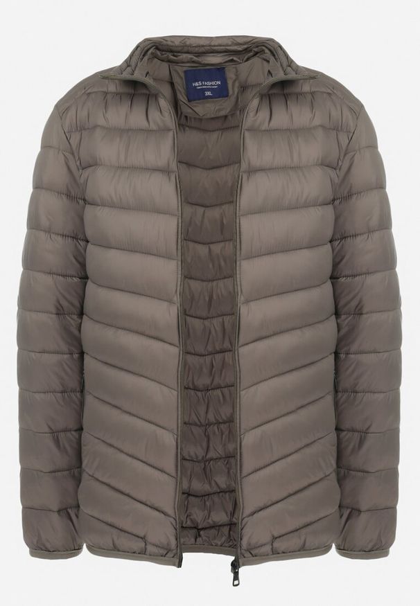 Born2be - Ciemnozielona Kurtka Pikowana z Kapturem Minae. Okazja: na co dzień. Typ kołnierza: kaptur. Kolekcja: plus size. Kolor: zielony. Materiał: jeans, materiał. Długość rękawa: długi rękaw. Długość: długie. Styl: casual