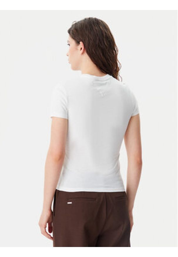 Tommy Jeans T-Shirt Tonal Linear DW0DW20315 Écru Slim Fit. Materiał: bawełna