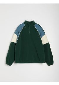 Sinsay - Rozpinana bluza polarowa bez kaptura - zielony. Typ kołnierza: bez kaptura. Kolor: zielony. Materiał: polar