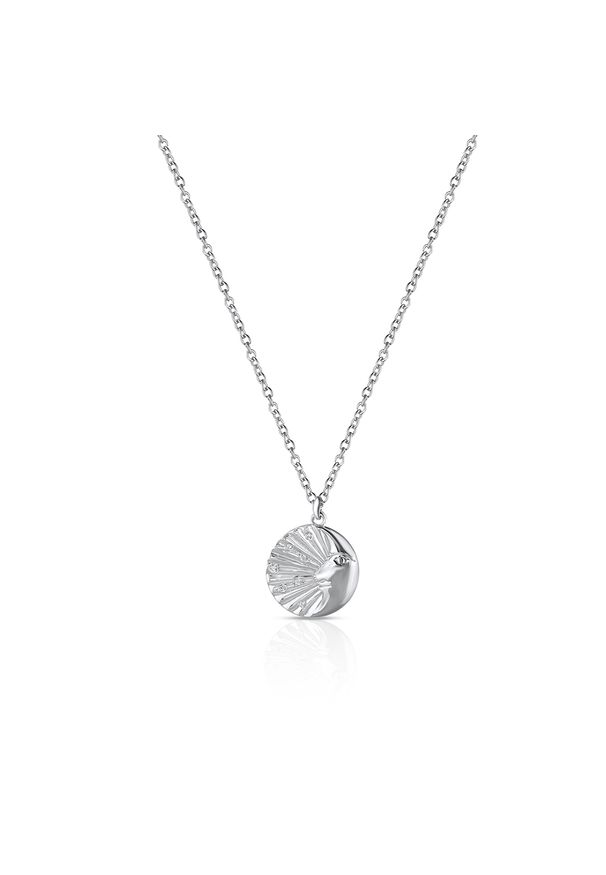 W.KRUK - Naszyjnik srebrny półksiężyc. Materiał: srebrne. Kolor: srebrny
