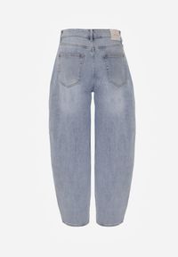 Renee - Niebieskie Jeansy Typu Loose z Bawełną High Waist Maeriala. Okazja: na co dzień. Stan: podwyższony. Kolor: niebieski. Styl: casual #2