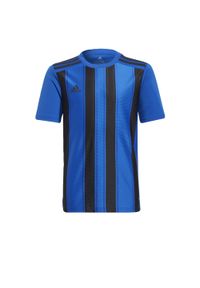 Adidas - Koszulka dziecięca adidas Striped 21. Kolor: czarny, niebieski, wielokolorowy. Sport: piłka nożna