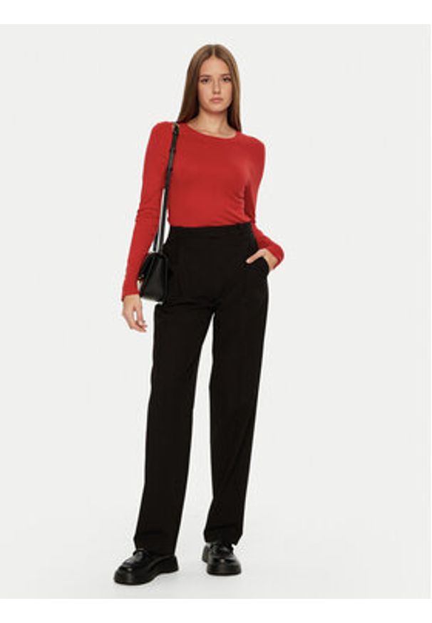 Brave Soul Sweter LK-248HOLLYRD Czerwony Regular Fit. Kolor: czerwony. Materiał: wiskoza