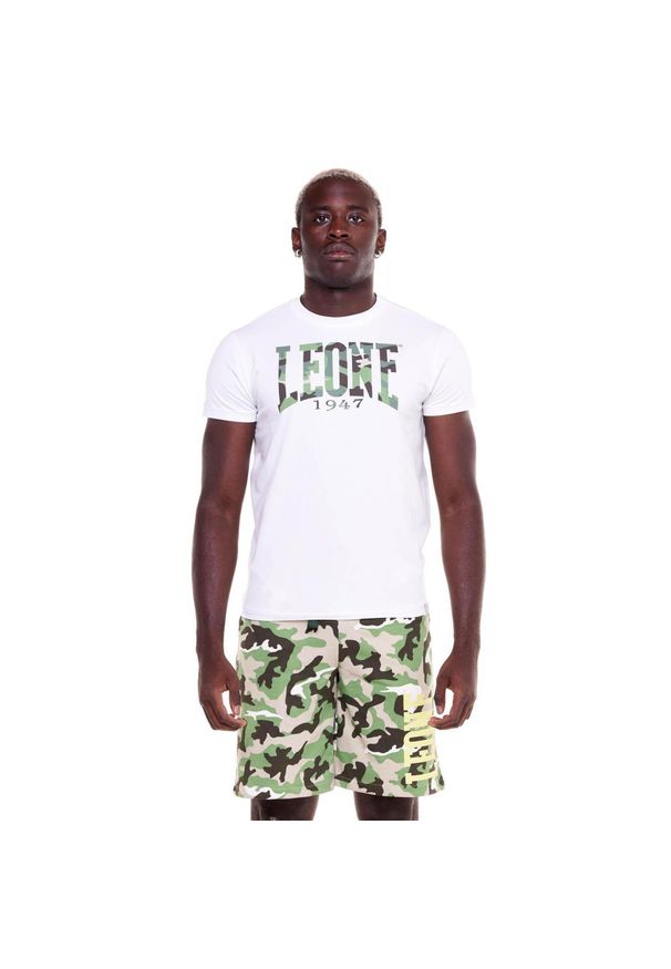 LEONE 1947 APPAREL - Męski t-shirt w kolorze Bold Color. Kolor: biały. Materiał: tkanina. Sport: fitness