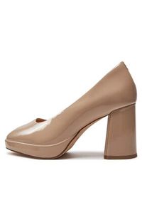 Clarks Czółenka Zoya85 Court 26176365 Beżowy. Kolor: beżowy. Materiał: skóra, lakier
