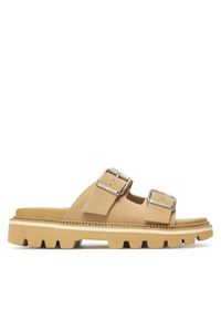 Tommy Jeans Klapki Tjw Double Strap Sandal Suede EN0EN02797 Brązowy. Kolor: brązowy. Materiał: skóra, zamsz