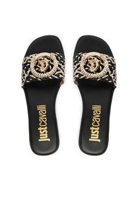 Just Cavalli Klapki 80RA3S83 ZSE38 Czarny. Kolor: czarny. Materiał: materiał #2