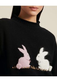 Luisa Spagnoli - LUISA SPAGNOLI - Czarny sweter z kaszmirem Copper. Kolor: czarny. Materiał: kaszmir. Długość rękawa: długi rękaw. Długość: długie. Wzór: haft #3