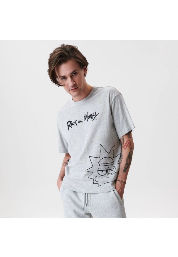 Sinsay - Koszulka boxy Rick and Morty - Jasny szary. Kolor: szary