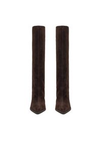 Gino Rossi - GINO ROSSI Kozaki EO-SLT2301-1601-2 Brązowy. Kolor: brązowy. Materiał: zamsz, skóra #4