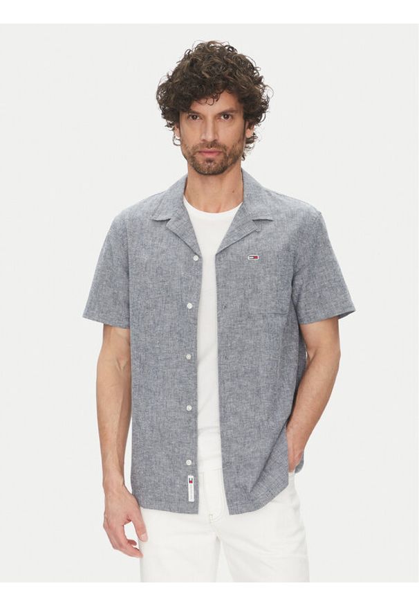 Tommy Jeans Koszula DM0DM20895 Granatowy Regular Fit. Kolor: niebieski. Materiał: bawełna