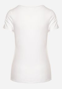 Born2be - Biały T-shirt Bawełniany z Nadrukiem Rusolia. Okazja: na spotkanie biznesowe, do pracy, na co dzień. Kolor: biały. Materiał: bawełna. Wzór: nadruk. Styl: casual, klasyczny, biznesowy #7