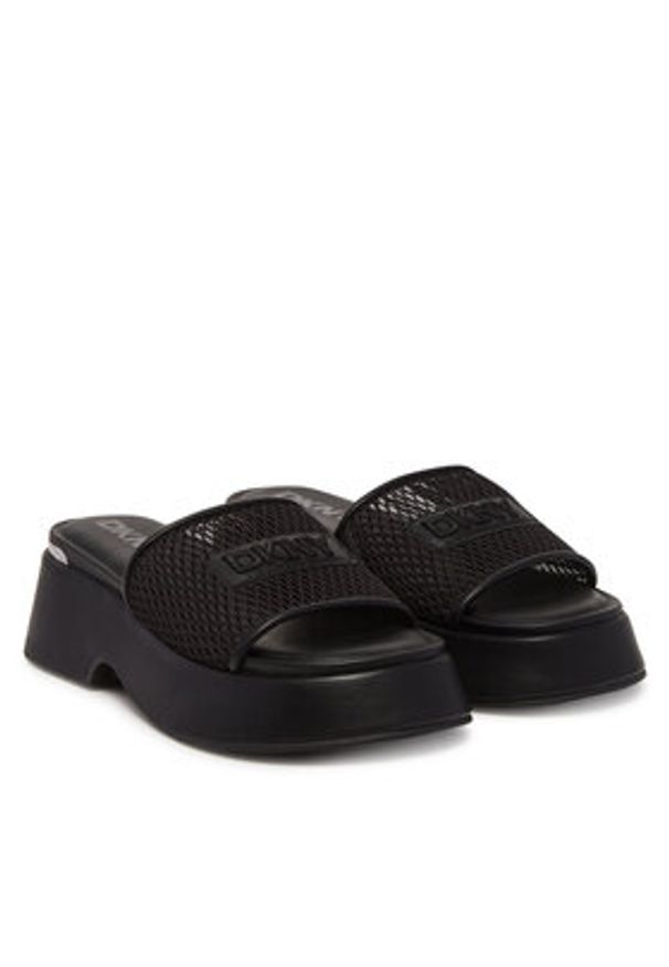 DKNY Klapki K1537441 Czarny. Kolor: czarny. Materiał: skóra