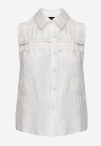 Born2be - Biała Wiskozowa Koszula Bez Rękawów w Stylu Boho z Haftem Viviebelle. Okazja: na co dzień. Kolor: biały. Materiał: wiskoza. Długość rękawa: bez rękawów. Wzór: haft. Styl: boho #7