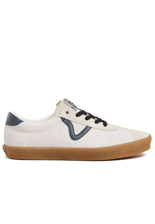 Buty męskie Vans Sport Low VN000CQRBO51 - beżowe. Zapięcie: pasek. Kolor: beżowy. Materiał: zamsz, skóra, guma. Szerokość cholewki: normalna. Sezon: lato